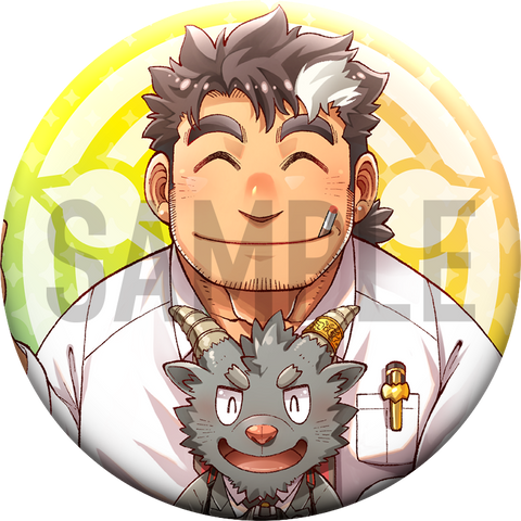 도쿄 방과후 소환수 「카미야도 학원 총출동!」 캔 배지 – 모노노베 선생님 & 살로몬군