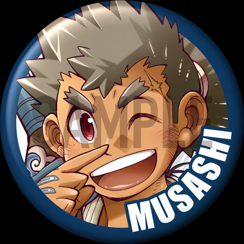 "Musashi" 캐릭터는 캔 배지